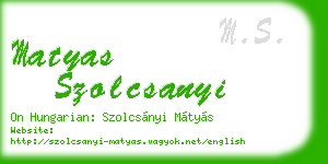 matyas szolcsanyi business card